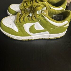 Nike Dunks in Olive Green and White